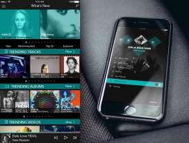 TIDAL 音乐 App 湖蓝黑色概念设计