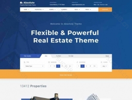 蓝色的房产销售租赁交易平台网站模板