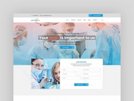 蓝色的医院医疗卫生bootstrap网站模板