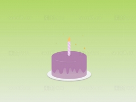 卡通生日蛋糕蜡烛动画效果